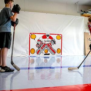 Snipers Edge Hockey Shooting Tarp – 7 by 16 ft Tarp Made of Heavy Duty Vinyl, Training Backstop - Develop a Stronger and More Accurate Shot, Indoor/Outdoor, Protects Walls & Windows, 5-Target Design