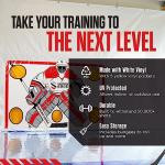 Snipers Edge Hockey Shooting Tarp – 7 by 16 ft Tarp Made of Heavy Duty Vinyl, Training Backstop - Develop a Stronger and More Accurate Shot, Indoor/Outdoor, Protects Walls & Windows, 5-Target Design