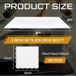 Fabbay 15 Pack Dryland Synthetic Ice Hockey Tiles 12x12 Floor Mat Hockey Training Equipment for Shooting Stickhandling Practice (12 x 12,White)