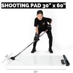 Ace Hockey Shooting Pad 30" x 60" Plus Puck Rebounder - Synthetic Ice Mat with Puck Passer - 12.5 sqft Shoot Pad with Hockey Passer for One Timers - Practice Hockey (with Rebounder, 30 x 60 inch)