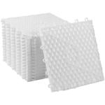 Tideme 16 PCS Hockey Floor Tiles Mats, 9.8 x 9.8 Inches Dryland Synthetic Ice Tiles for Hockey Floor, Hockey Mats, Hockey Training Equipment Boards for Shooting Outdoor, White