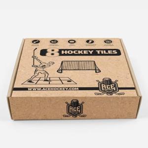 ACE HOCKEY Dryland Flooring Tiles for Hockey Training - 8-Pack Hockey Tiles (9.4 sqft) for Shooting, Passing, Stickhandling - Not Skateable Synthetic Ice Tiles for Hockey Practice