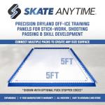 Skate Anytime Precision Dryland Hockey Tiles – Expandable Off-Ice Hockey Training Zones for Stickhandling, Passing & Shooting (Gray, Quick Hands Zone → 25 sq ft)