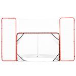 VEVOR Hockey Goal with Backstop and Targets, Street Steel Hockey Net, 72" Pro Hockey Training Goal Set, Portable Indoor Outdoor Hockey Goal with Net, Easy Assemble, White/Red