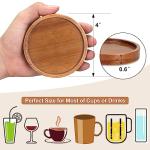 Set of 6 Wooden Coasters with Holder