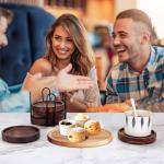 Natural Wood Drink Coaster Set - 5 Pieces