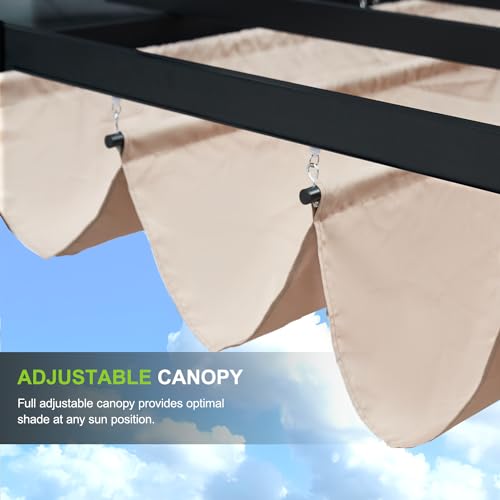 Aoxun 10'×12' Metal Patio Pergola with Canopy