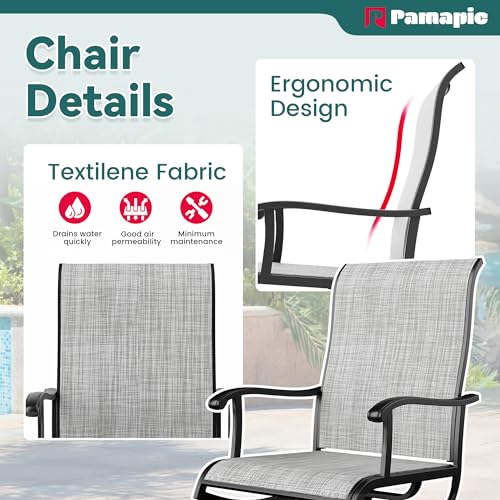 Pamapic 5-Piece Outdoor Dining Set with Swivel Chairs