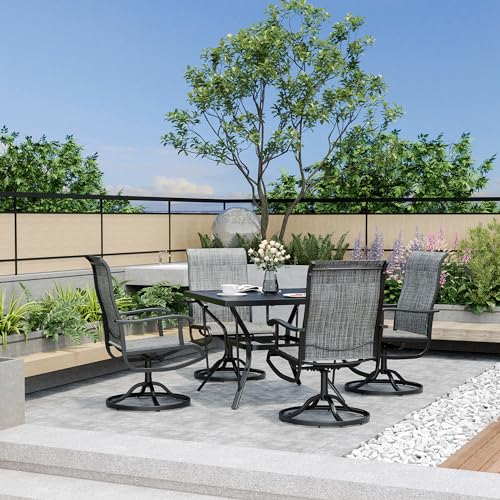 Pamapic 5-Piece Outdoor Dining Set with Swivel Chairs