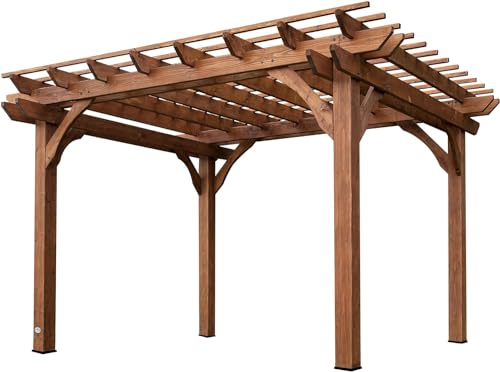 12' x 10' Cedar Wood Pergola for Outdoor Living