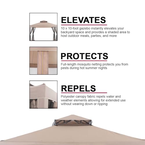Sunjoy 10'x10' Hampton Softtop Steel Gazebo