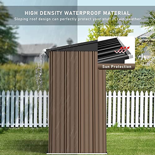 LEMBERI 5x3 FT Outdoor Waterproof Storage Shed