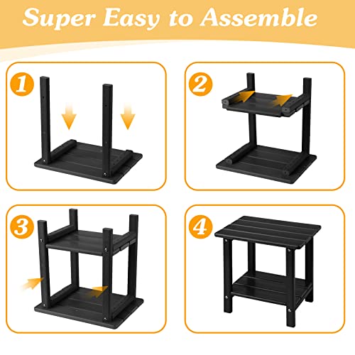 Sturdy 2-Tier Black Adirondack Side Table