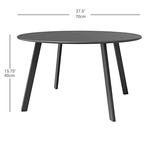 Round Steel Outdoor Coffee Table, Black