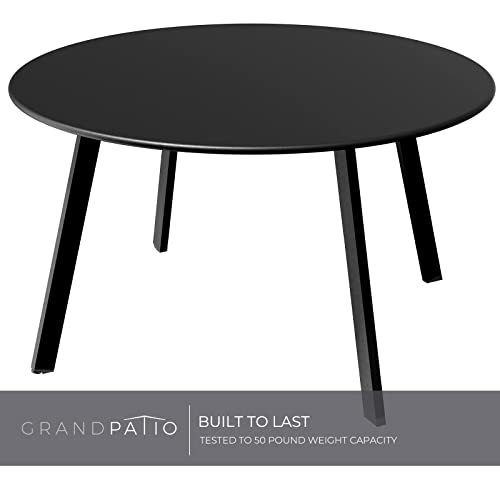 Round Steel Outdoor Coffee Table, Black