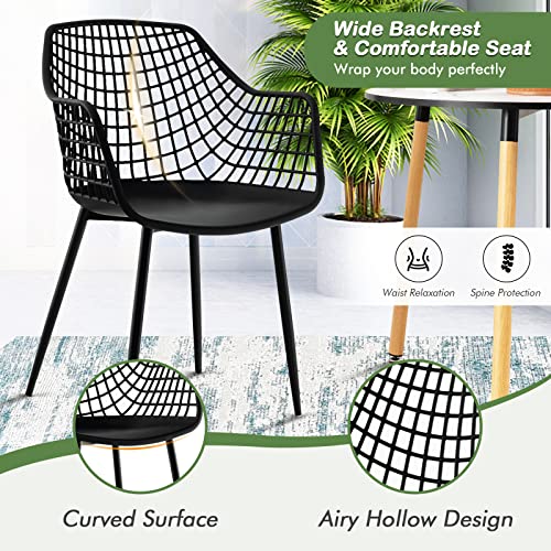 Set of 4 Black Modern Dining Chairs