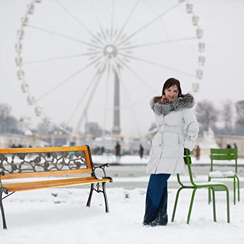 Hardwood and Cast Iron Garden Love Seat Bench