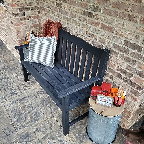 Stoog 2-Person Outdoor Bench, Black HIPS Garden Seat