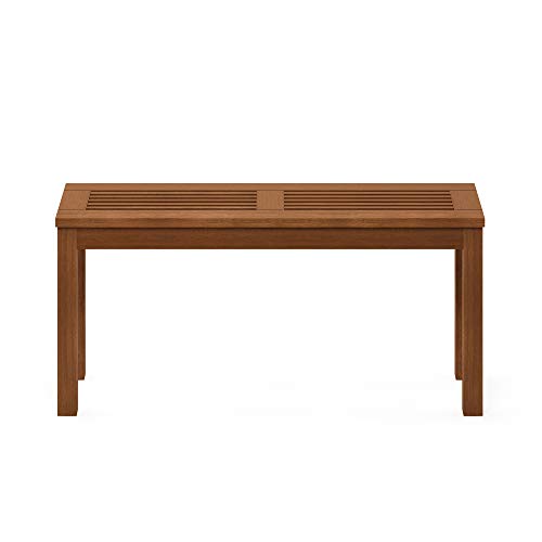Furinno Tioman Hardwood Backless Bench, Natural Finish