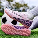 Biayvisas High Ankle Soccer Cleats for Turf