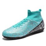 Curunect Turf Soccer Shoes for Boys - Green/Black/Silver