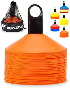 50 Pro Soccer Training Disc Cones with Carry Bag