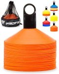 50 Pro Soccer Training Disc Cones with Carry Bag