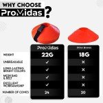 Football Training Cones with Mesh Bag - 24 Pack