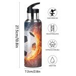 Kids Soccer Water Bottle with Straw - 20 oz