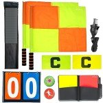 8-Piece Soccer Referee Gear Kit with Whistle and Flags