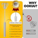 OOKUU Semi-Automatic Stainless Steel Egg Whisk