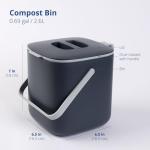 Blue Ginkgo Odor-Free Kitchen Compost Bin 2.6L