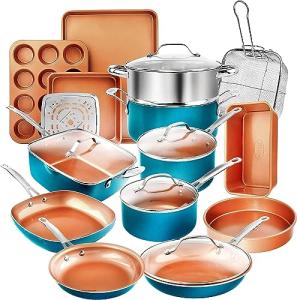 Gotham Steel Nonstick Copper Cookware Set, 20 Pieces