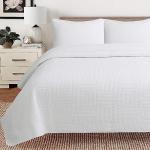 100% Cotton White Check Stitch Quilt Set