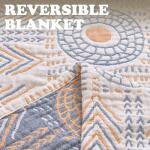 Jinchan Organic Cotton Orange Throw Blanket 80x90