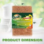 SCRUBIT Natural Non-Scratch Scouring Pads - 12 Pack