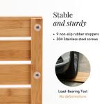 GOBAM Small Bamboo Bath Mat - Non-Slip Design