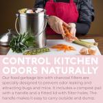 Odorless Stainless Steel Kitchen Compost Bin 1.3 Gallon