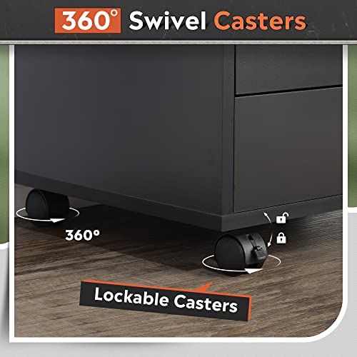 DEVAISE 7-Drawer Rolling Wood Storage Cabinet