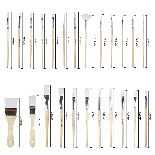 24-Piece Paint Brush Set with Canvas Case
