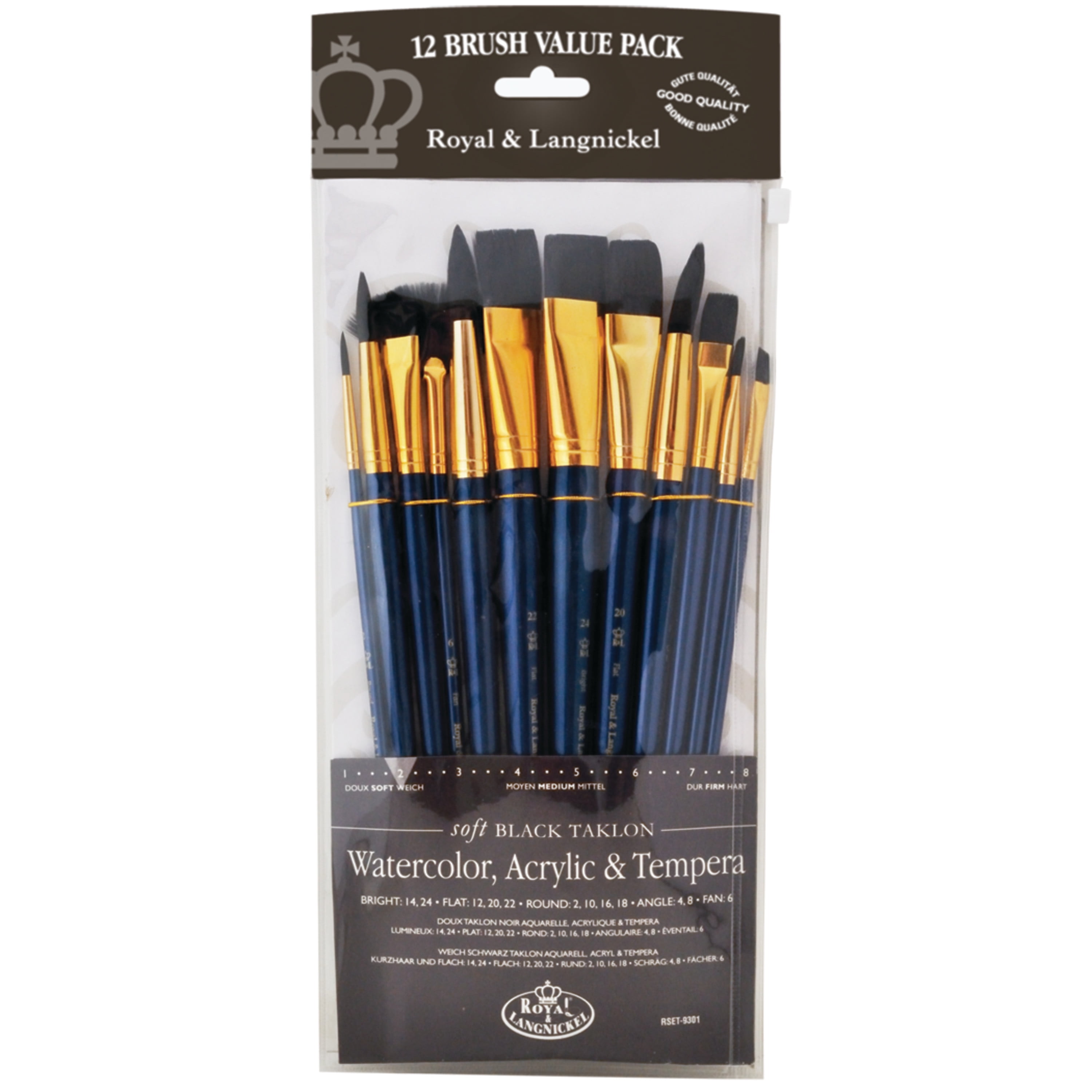 Royal & Langnickel 12-Piece Taklon Paint Brush Set