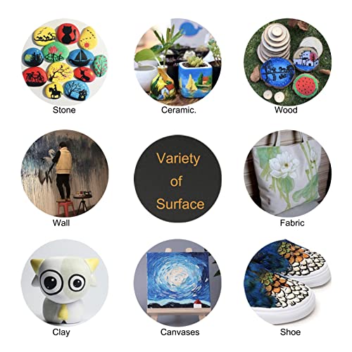 WOOCOLOR 12 Color Acrylic Paint Set with Metallics