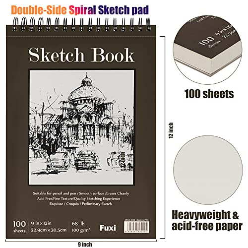 9x12 Inch Top Spiral Sketch Book, Brown
