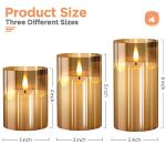 LED Flameless Candles with Remote, Warm Glow - Gold