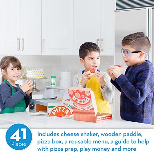 Melissa & Doug Wooden Pizza Toy Play Set