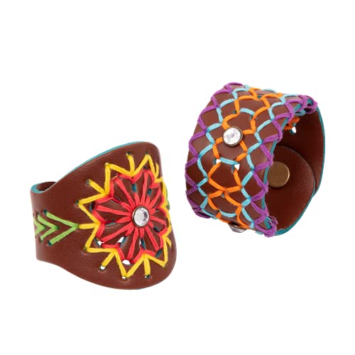 Embroidered Leather Cuffs for Creative Learning