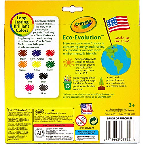 Crayola Classic Colors Broad Line Markers 10-Pack
