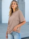 Oversized Khaki Summer Tee with Pocket