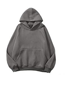 Cozy Dark Grey Fleece Hoodie with Kangaroo Pocket