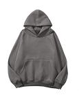 Cozy Dark Grey Fleece Hoodie with Kangaroo Pocket